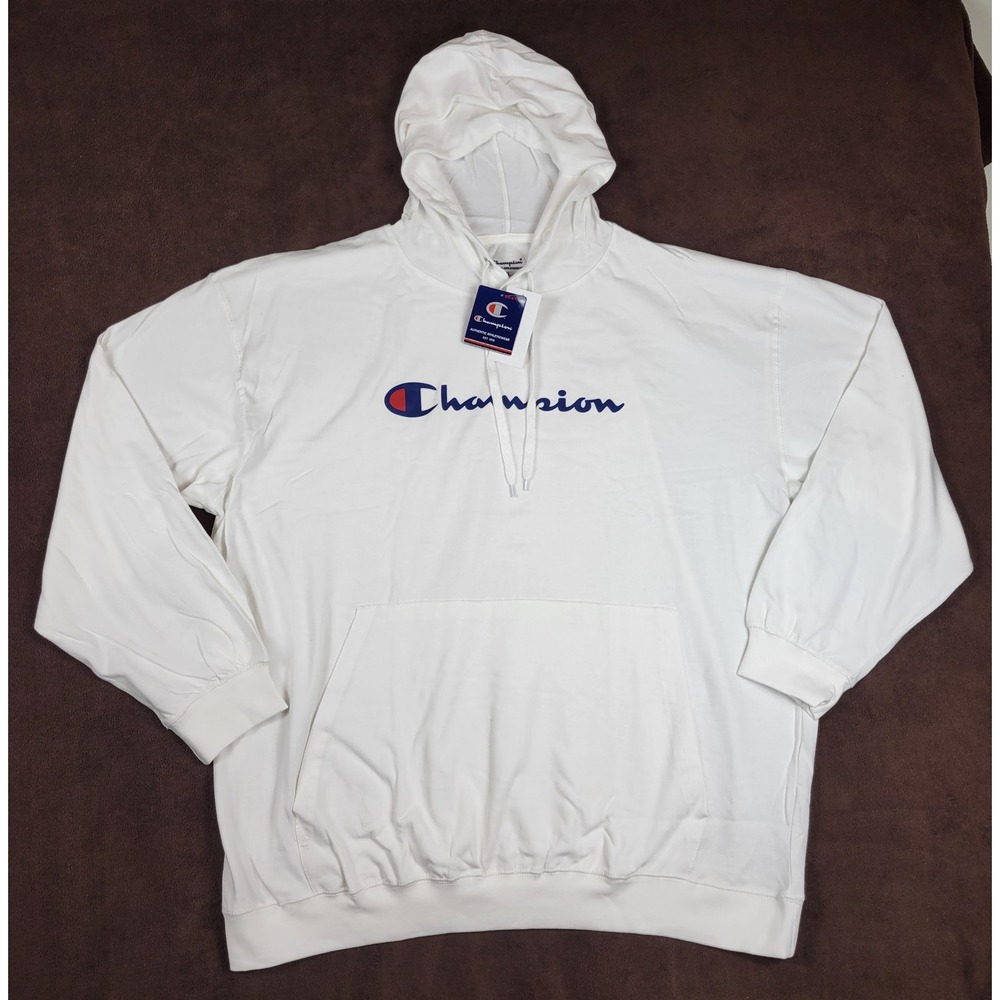 Champion Mens White Mid Weight Jersey Hoodie Sweatshirt 3XL CH3003W NWT